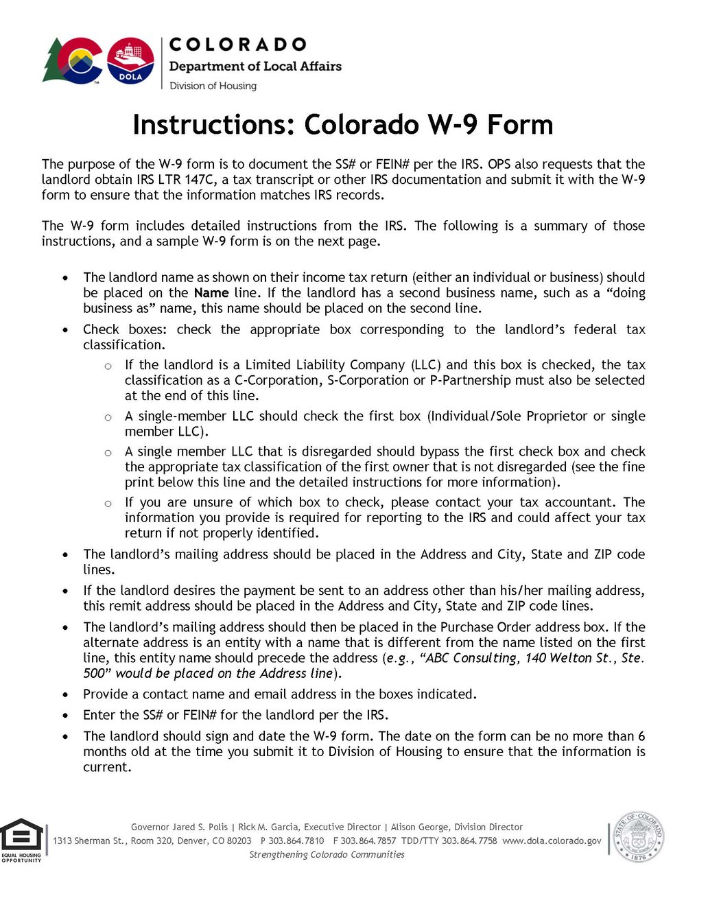 How do I fill out the Colorado W9 Form?
